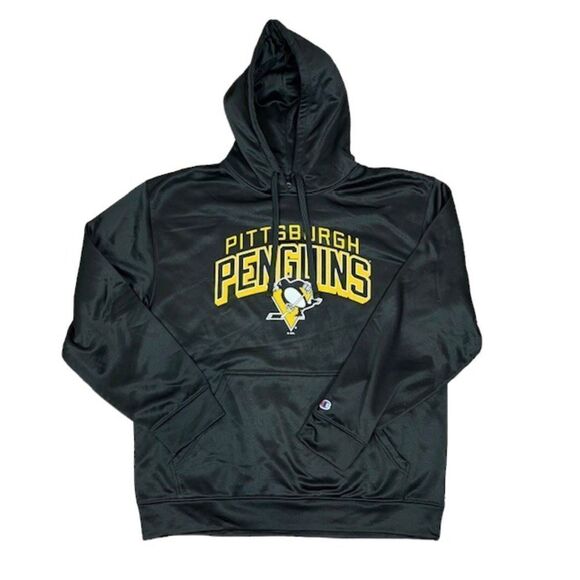 NWOT Pittsburgh Penguins NHL Adidas Performance Hoodie Black Men's Size Large - Picture 1 of 8